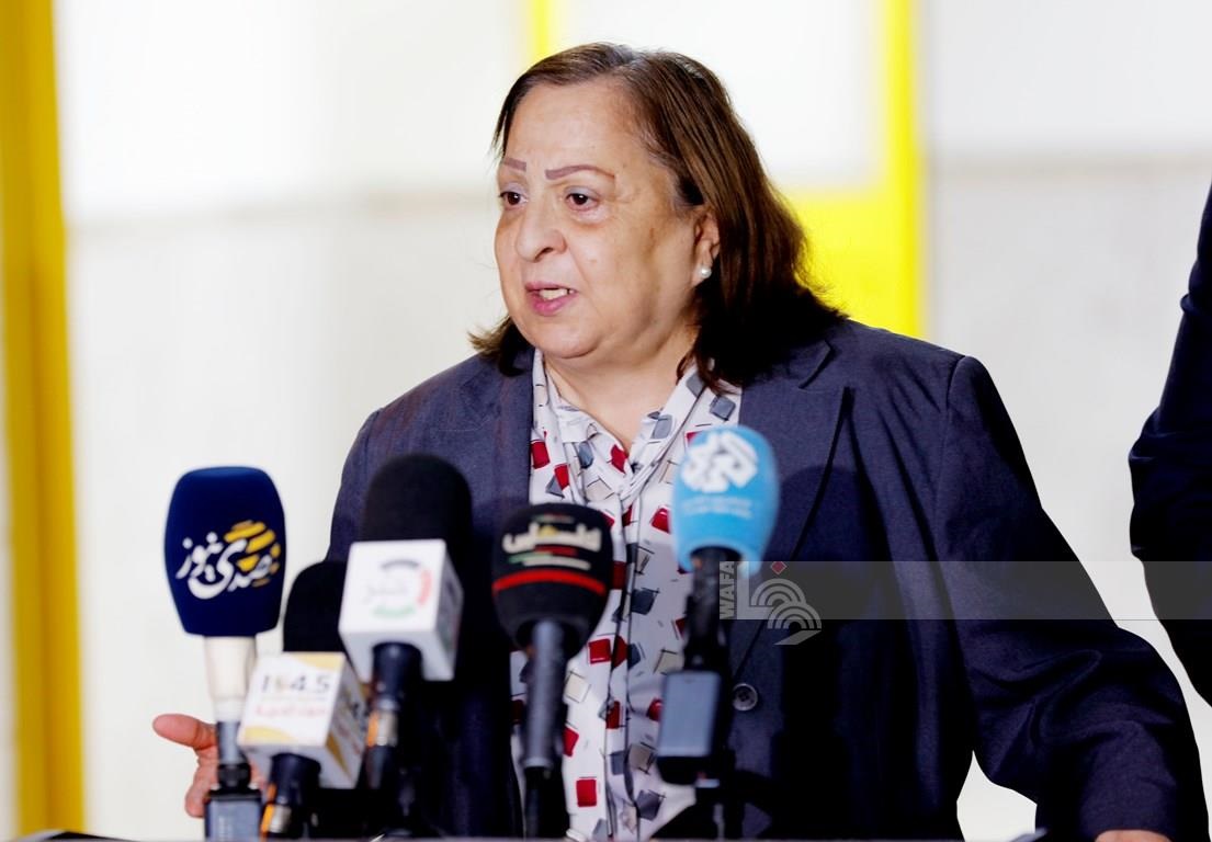 وزيرة الصحة خلال المؤتمر الصحافي